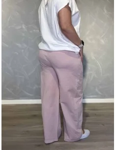 Rosa bukser med broderi lommer til kvinder – TIPPY Italian Select 2