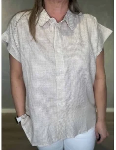 Sand ternet skjorte med box pasform til kvinder – Design by TIPPY 2