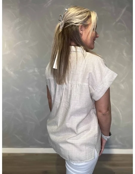 Bagside af sand ternet skjorte til kvinder – TIPPY