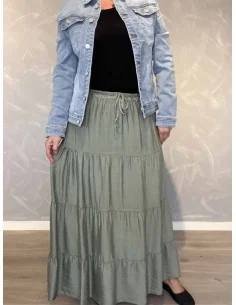 Grøn nederdel med lag til kvinder – TIPPY Collection