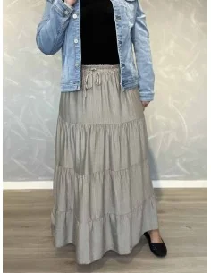 Grå nederdel med lag til kvinder – TIPPY Collection