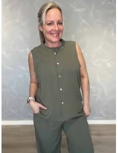 Grøn skjorte ærmeløs til kvinder – Design by TIPPY 2