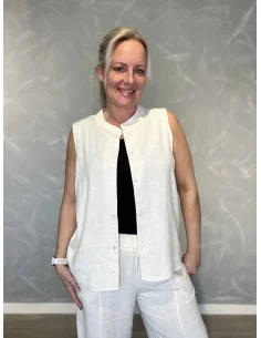 Sand skjorte ærmeløs til kvinder – Design by TIPPY