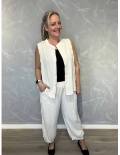 Sand skjorte ærmeløs til kvinder – Design by TIPPY 2