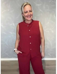 Bordeaux skjorte ærmeløs til kvinder – Design by TIPPY 2