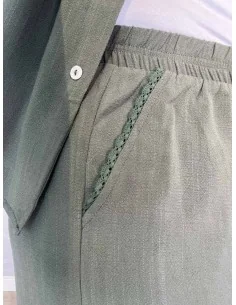 Grøn bukser 7/8 med broderi til kvinder – Design by TIPPY 2