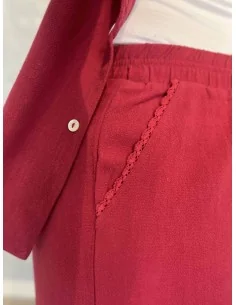 Bordeaux bukser 7/8 med broderi til kvinder – Design by TIPPY 2