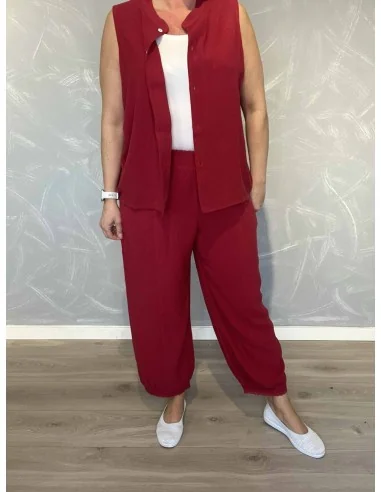 Bordeaux bukser 7/8 med broderi til kvinder – Design by TIPPY