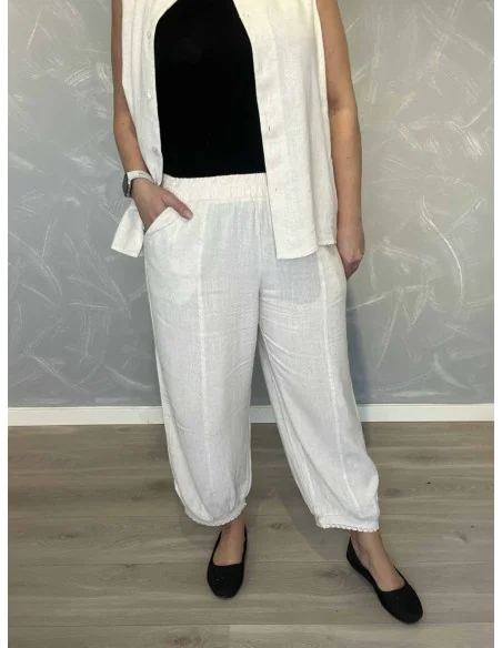 Sand bukser 7/8 med broderi til kvinder – Design by TIPPY