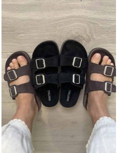 Brun sandaler med spænder til kvinder – TIPPY Vanting 2