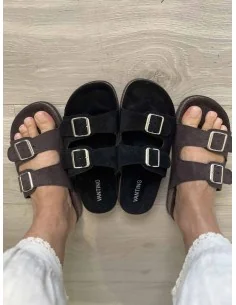 Brun sandaler med spænder til kvinder – TIPPY Vanting 2