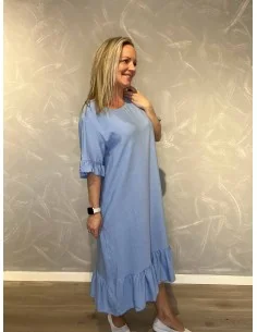 Maxi kjole flæser viskose | Sand | TIPPY