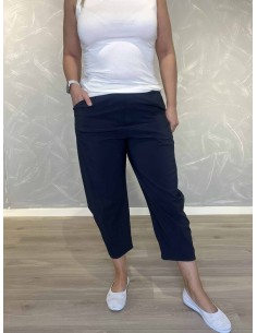 Navy bukser 7/8 med klassisk pasform til kvinder – TIPPY Collection