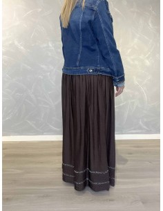 Brun maxi nederdel med sølv detaljer til kvinder – TIPPY Collection 2