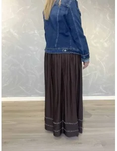 Brun maxi nederdel med sølv detaljer til kvinder – TIPPY Collection 2