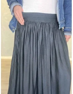 Sort maxi nederdel med sølv detaljer til kvinder – TIPPY Collection 2