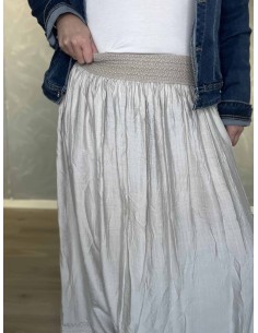 Sand maxi nederdel med sølv detaljer til kvinder – TIPPY Collection 2