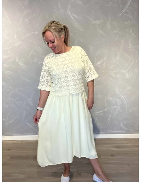 Gul kjole med stjerne blonde og underkjole til kvinder – TIPPY Italian Select
