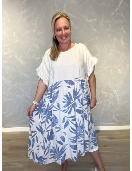 Sand 2 delt maxi kjole med blomsterprint til kvinder – TIPPY Collection
