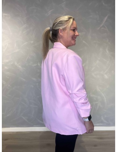 Bagside af rosa blazer jakke med satin foer – TIPPY