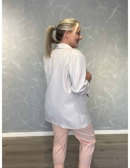 Bagside af sand blazer jakke med satin foer – TIPPY