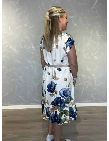 Bagside af kjole med blomsterprint – TIPPY