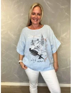 Sky bomulds bluse med dragonfly similisten til kvinder – TIPPY Italian Select