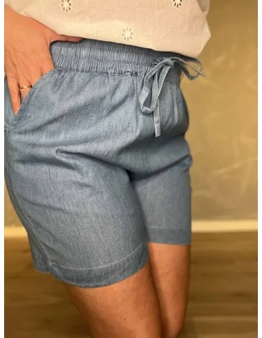 Snøre og lommer på blå bomulds shorts – TIPPY