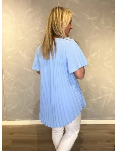 Bagside af lyseblå bluse til kvinder – TIPPY