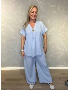 Bluse og bukser sæt | Beige struktur | TIPPY