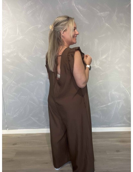 Bagside af brun buksedragt til kvinder – TIPPY