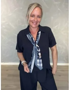 Navy sæt med tørklæde til kvinder – TIPPY Collection 2