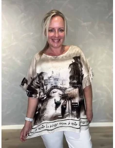 Sand Venedi bluse i viskose med flæseærmer – Tippy Collection TIPPY
