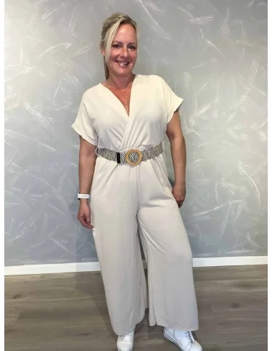 Sand buksedragt i polyester med vide ben – Tippy Collection TIPPY