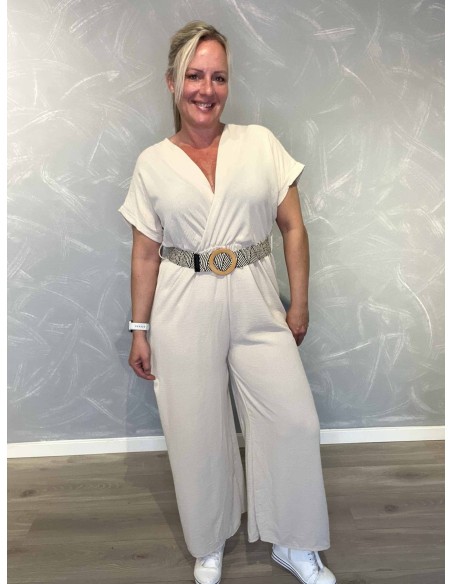 Sand buksedragt i polyester med vide ben – Tippy Collection TIPPY