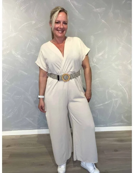 Sand buksedragt i polyester med vide ben – Tippy Collection TIPPY