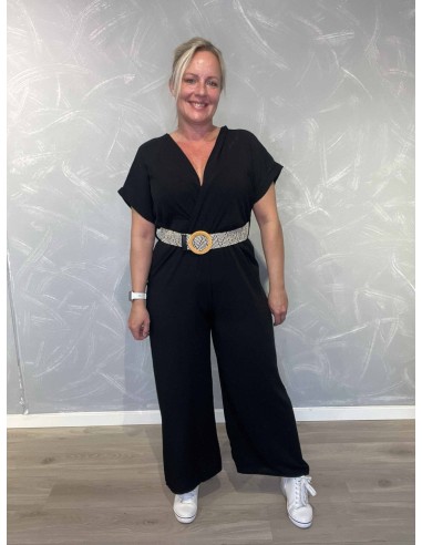 Sort buksedragt i polyester med vide ben – Tippy Collection TIPPY