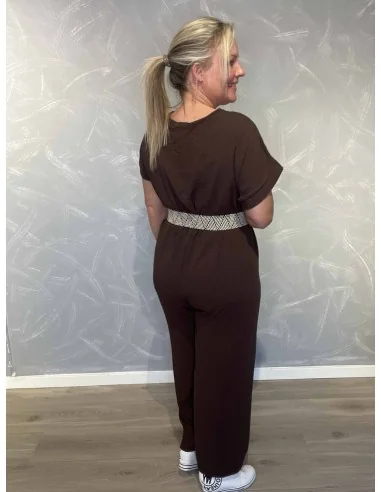 Bagside af brun buksedragt til kvinder – TIPPY