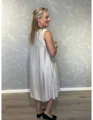 Bagside af lys grå midi kjole til kvinder – TIPPY