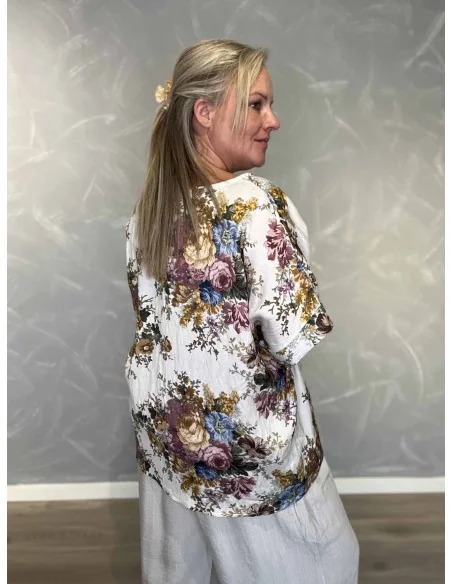Bagside af multi farvet bluse til kvinder – TIPPY