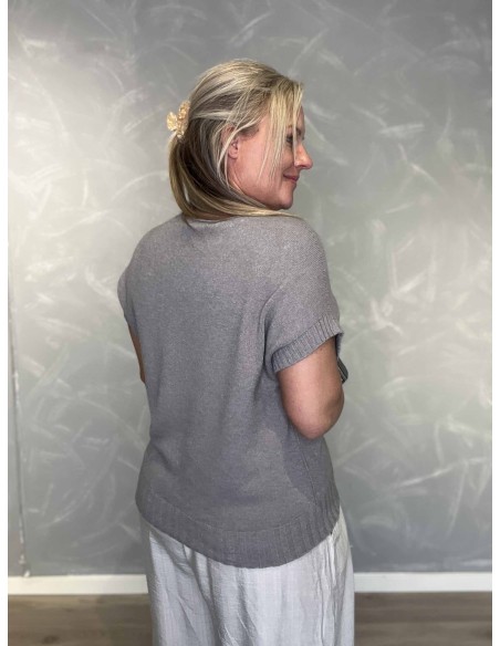 Bagside af grå sommerstrik til kvinder – TIPPY