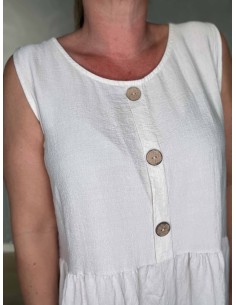 Sand midi kjole i viskose med knapdetaljer – Tippy Italian Select TIPPY 2