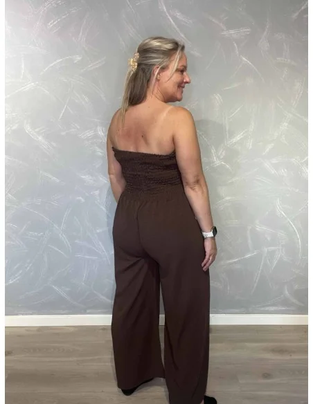 Bagside af brun buksedragt til kvinder – TIPPY