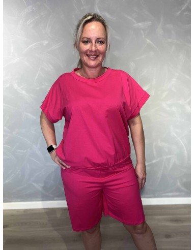 Pink sæt i bomuld med elastan med shorts og bluse – TIPPY Collection TIPPY