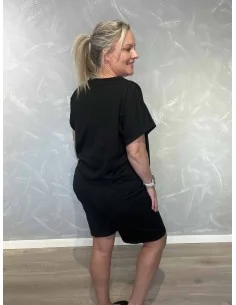 Sort sæt i bomuld med elastan med shorts og bluse – TIPPY Collection TIPPY 2