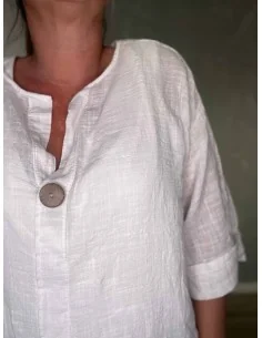 Hvid bluse i bomuld med knap – TIPPY Collection TIPPY 2