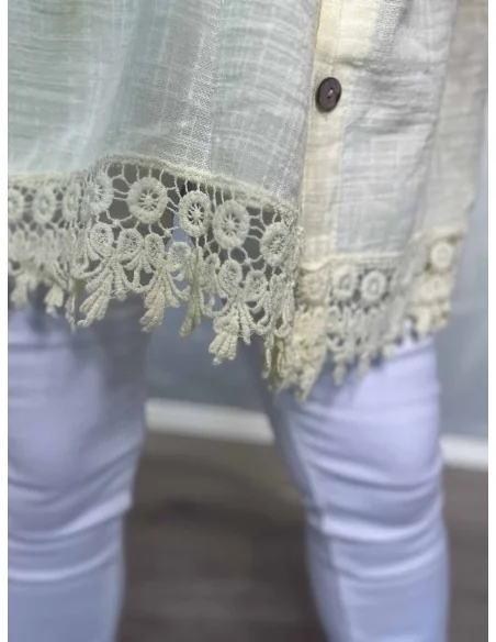 Blonder forneden på gul skjorte – TIPPY