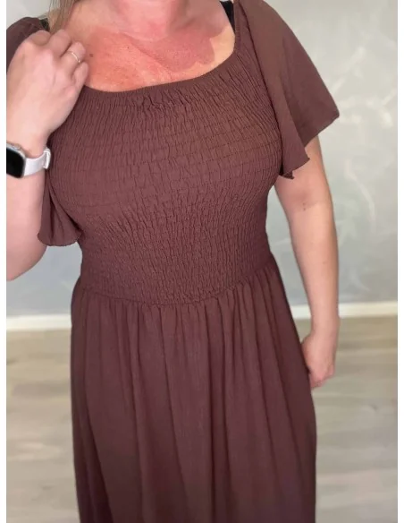 Bagside af brun kjole til kvinder – TIPPY