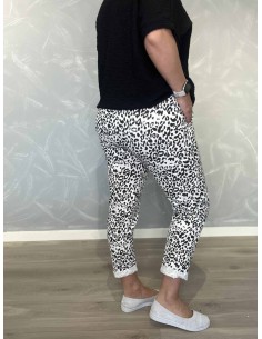 Sort/hvid leo jersey bukser i bomuld med lommer – TIPPY Italian Select TIPPY 2