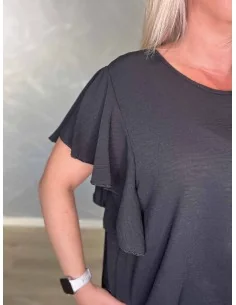 Sort sæt i polyester, viskose og elastan med flæseærmer – TIPPY Italian Select TIPPY 2
